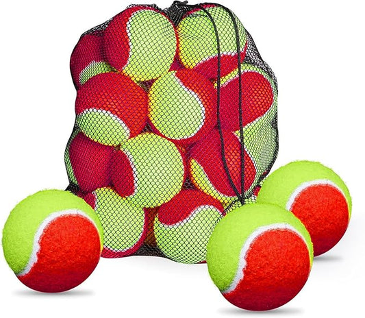 FINGER TEN Kids Tennis Balls for Dogs Youth Beginners Practice Durable Orange Low Compression Stage Pressureless Bulk Training Tool Playing with Pet