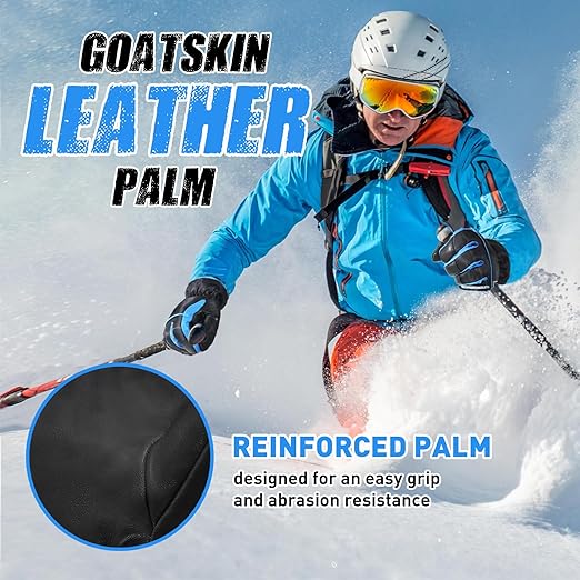 HANDLANDY Insulated Work Gloves Waterproof for Men Women, 3M Thinsulate Ski Gloves Winter Cold Weather Work Gloves Touchscreen (Large, Black)