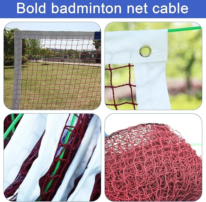Volleyball Poles, Volleyball Net for Backyard Adjustable Height Poles, Outdoor Portable Volleybal Net Training Stands, Heavy Duty Badminton Nets Sets,for Adults Youth