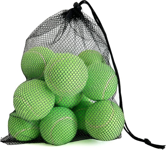 Tennis Balls, 12 Packs Practice Tennis Balls for Beginner, Training Playing Tennis Balls for Dogs, Come with Mesh Carry Bag