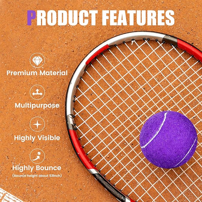 30 Pack Tennis Balls, Training Tennis Balls, Pet Dog Playing Balls, Practice Tennis Balls with Mesh Bag for Transport and Beginner Training