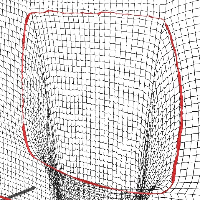 ZELUS Baseball Net 7 ft x7 ft, Softball Hitting & Pitching with Carry Bag, Ground Stakes, Portable Backstop & Bow Frame, Training Equipment for All Ages